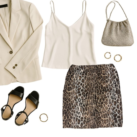 Leopard Faux Fur Pencil Skirt - Size 14 -  Vintage - Picture 10 of 11